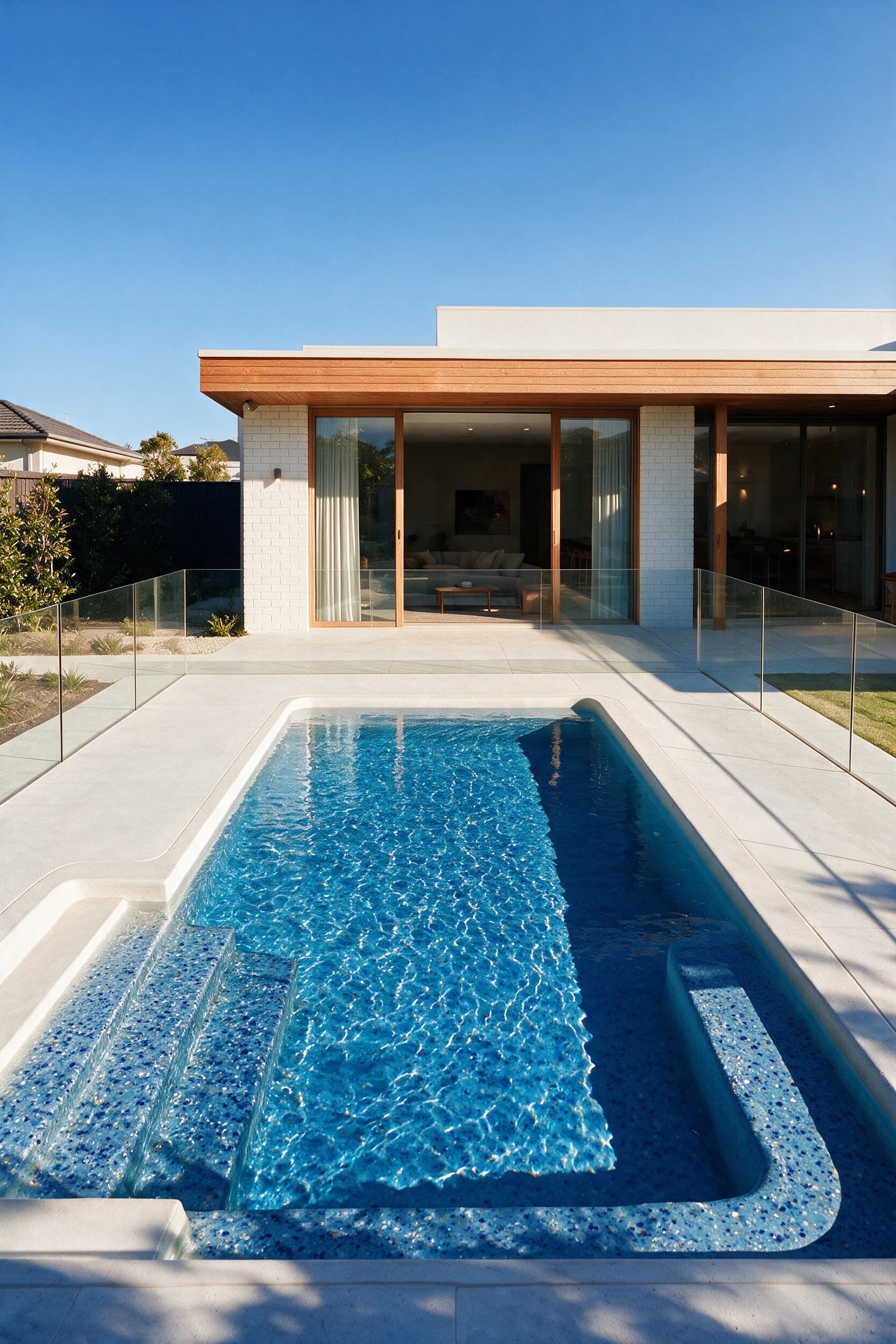 Sapphire Bi-Luminite fibreglass pool colour visualisation