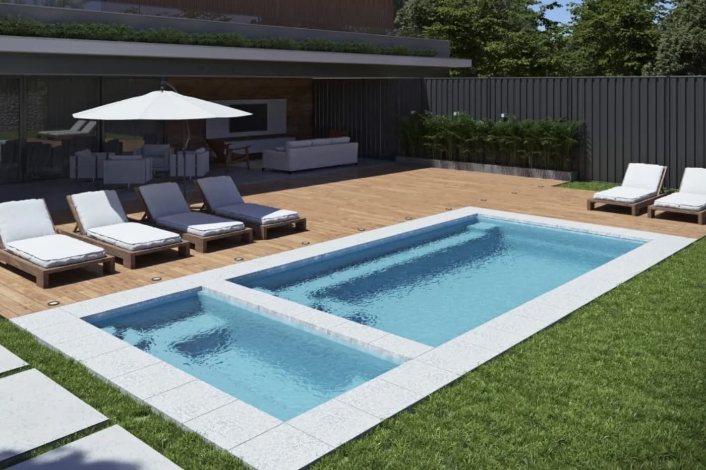 Sanctuary fibreglass pool and spa combination