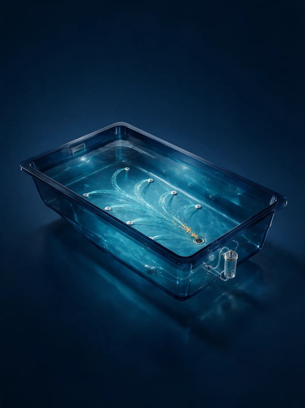Vantage self-cleaning in-floor system with built-in cleaning heads