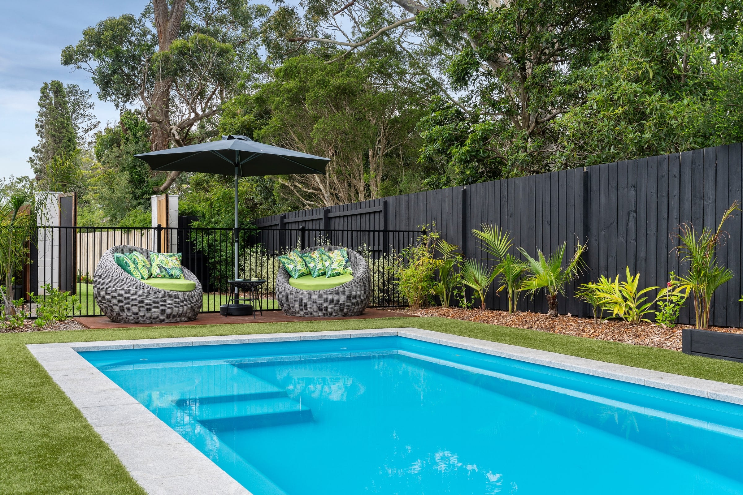 Fibreglass pool and private garden setting in Frankston South