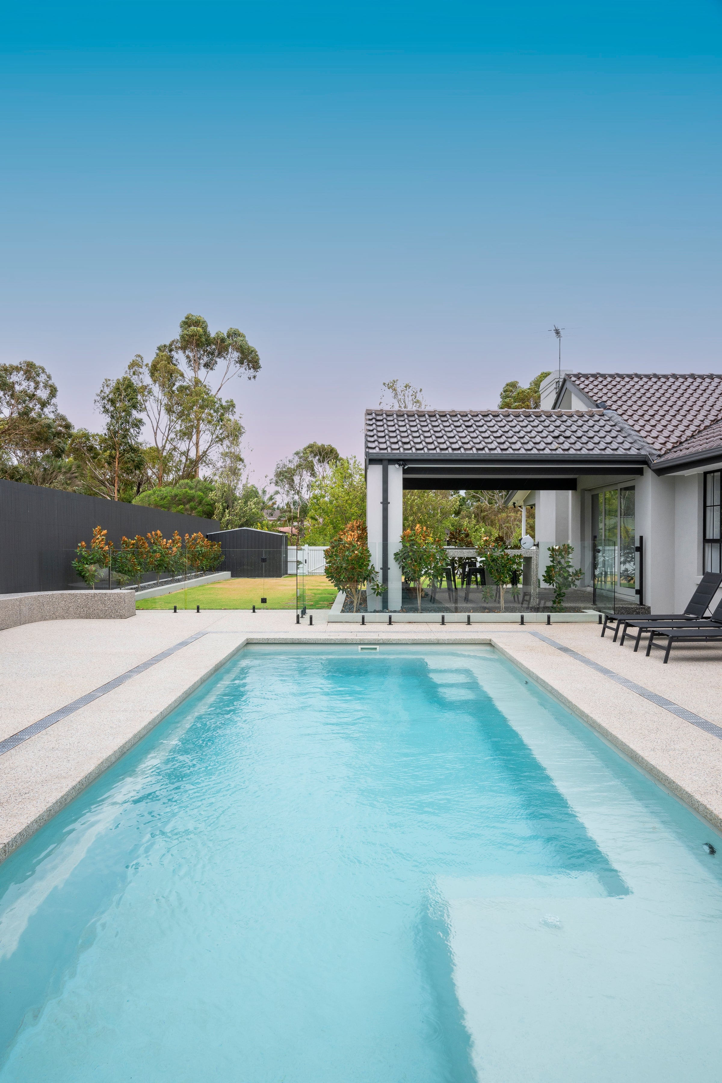 Long view across the family lap pool in Narre Warren North
