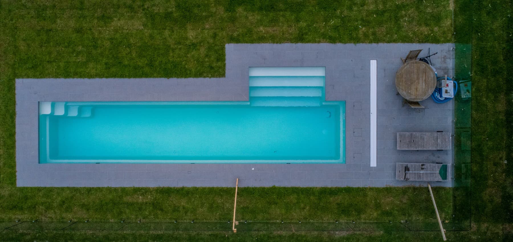 Long Fastlane fibreglass pool designed for lap swimming